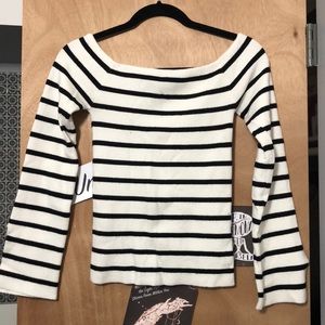 Off the shoulder sweater with bell sleeves